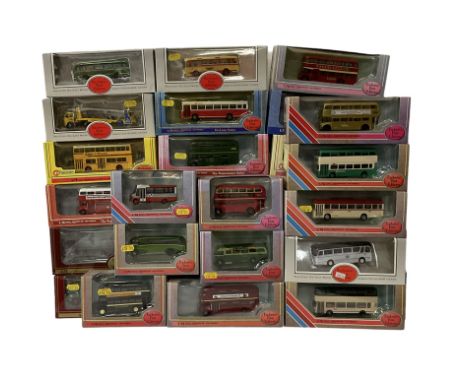 Thirty-one Exclusive First Editions 1:76 scale diecast buses, coaches and commercials including The Routemaster Series, boxed