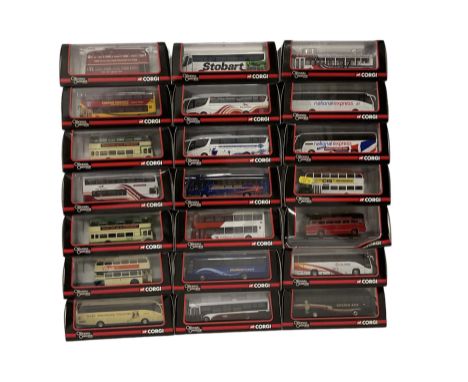 Twenty-one Corgi The Original Omnibus Company Limited Edition 1:76 scale buses and coaches, boxed (21)