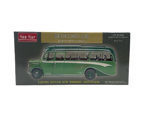 Sun Star Bedford OB limited edition 1:24 scale Duple Vista Coach 5007: 1949 Bedford OB Duple Vista - JCD 370 Southdown Motor 