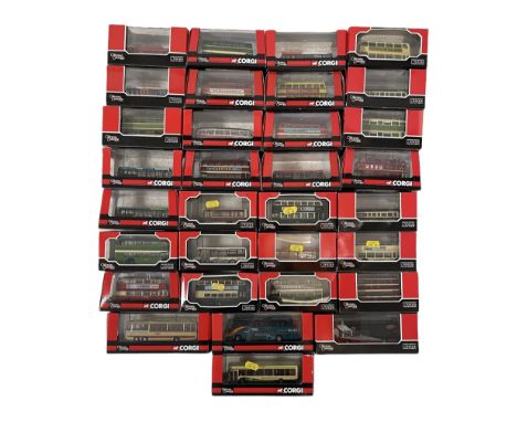 Thirty-two Corgi The Original Omnibus Company Limited Edition 1:76 scale buses and coaches, boxed (32)