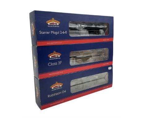 Three Bachmann '00' gauge locomotives, 31-002 Robinson O4 63635, 31-626A Class 3F 43257 and 31-692 Stanier Mogul 42968 (3)