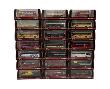 Twenty-one Corgi The Original Omnibus Company Limited Edition 1:76 scale buses and coaches, boxed (21)