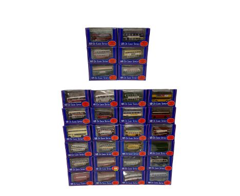 Thirty Exclusive First Editions 1:76 scale De Luxe Series diecast buses and coaches, boxed (30)