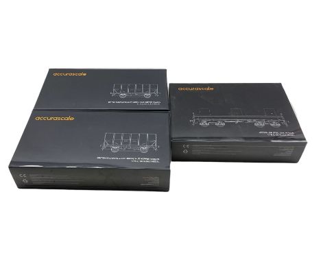 Three Acurascale '00' gauge wagon sets, two HOP24/HUO 24.5t Hopper Wagon - SET D ACC1003-HUO-D &amp; SET E ACC1004-HUO-E and 