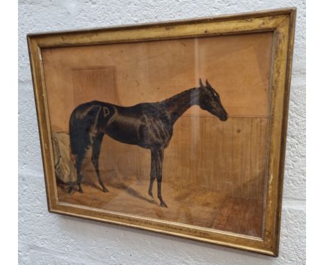 After J F Herring, 'Mendicant, Winner of The Oaks 1840', colour print, 37 x 49.5cm.&nbsp; 