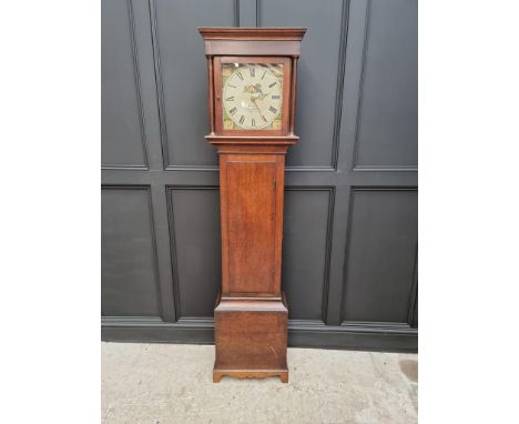 An early 19th century oak 30 hour longcase clock,&nbsp;the 12in square painted dial inscribed 'Wilson, Chichester', 199cm hig