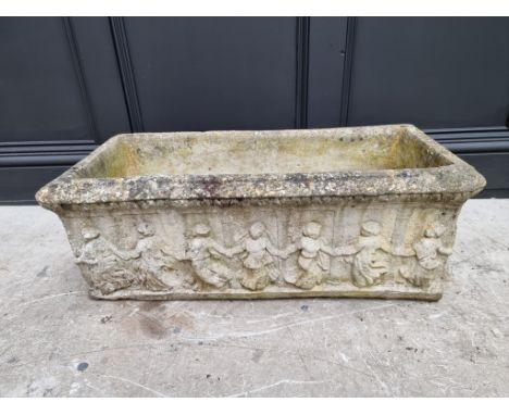 A composition stone rectangular planter,&nbsp;75cm wide. 