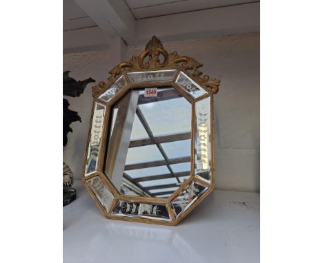 A Venetian style easel back mirror, 43.5 x 31.5cm.&nbsp; 