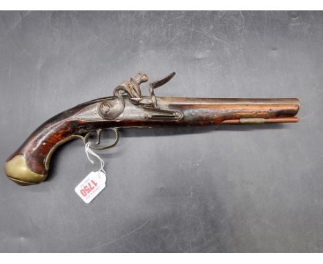 A rare British military pattern 1759 Light Dragoon flintlock pistol, by William Grice, dated 1760, with Tower proof mark and 