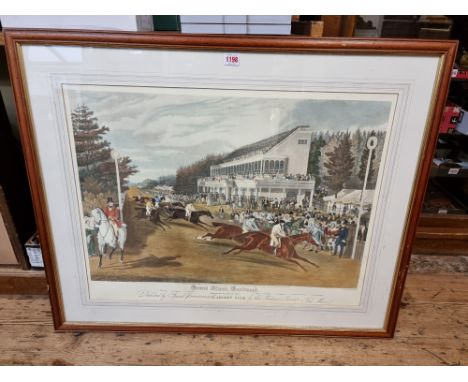 After Charles Hunt, 'Grand Stand, Goodwood', a reproduction colour print, I.47 x 69.5cm; together with 'Pilgrimage to Canterb