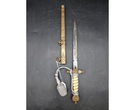 A German Word War II Kriegsmarine officer's dagger and sheath, second model, by&nbsp;Carl Eickhorn, the Ricasso acid etched '