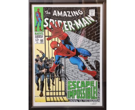 Stan Lee, Marvel Superheroes,&nbsp;'The Amazing Spider-Man #65 - Escape Impossible!', signed and numbered 167/295, giclee pri
