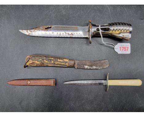 A British military SA-80 bayonet;&nbsp;together with a William Rogers stiletto dagger and leather sheath, with 10.5cm blade; 