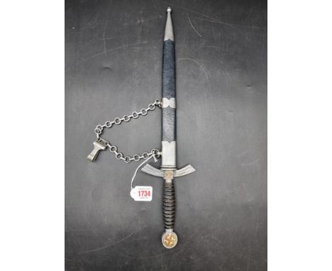 A German World War II Luftwaffe&nbsp;first pattern officer's&nbsp;dagger and sheath,&nbsp;with 30.5cm blade, by Ernst Pack &a