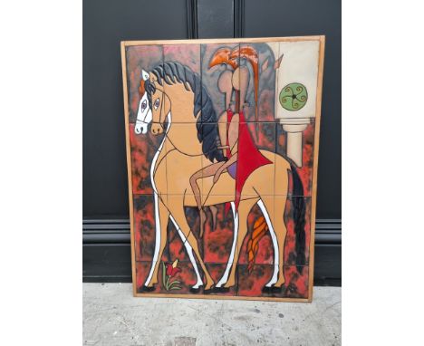 A Greek tile panel,&nbsp;71.5 x 52cm.&nbsp; 