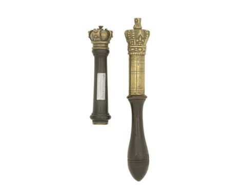 Two Tipstaves19th CenturyThe first Scottish, the ebony stem of tapering circular section with moulding at the top and bottom,