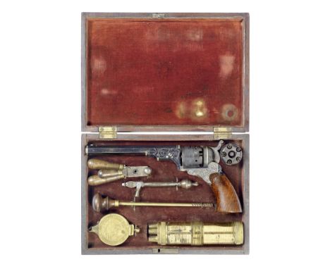 An Exceptionally Rare Cased Deluxe .34 Percussion Colt Paterson No. 2 Belt Model RevolverNo. 576, Circa 1840With blued octago