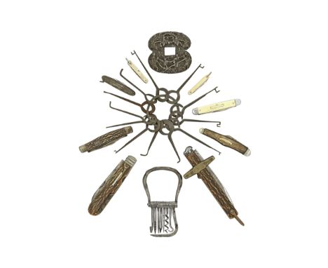 A Group Of Miscellaneous Items Mostly 19th CenturyComprising a shell-guard from a small-sword (repaired), the outer sides chi