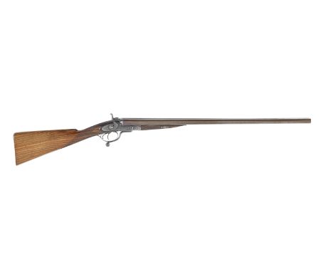 A 12-bore sidelock hammer gun by T. Newton, no. 2159Jones patent rotary-underlever, non-rebounding sidelocks, foliate-scroll 