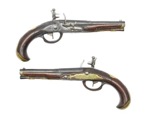 A Pair Of Austrian 40-Bore Flintlock PistolsBy IO. Spirkenbichler In Schwechet, Mid-18th CenturyWith blued two-stage barrels 