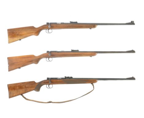 Three .22(L.R.) 'Patrone' bolt-action rifles by Mauser, nos. 162921, 177051 &amp; 158242162921: flag safety, figured stock wi