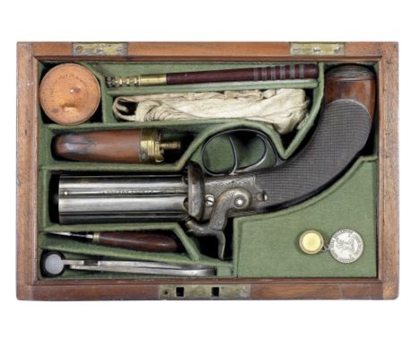 An Extremely Rare And Fine 88-Bore Percussion Hand-Rotated Double-Hammer Six-Shot RevolverBy James Purdey, London, 314½ Oxfor