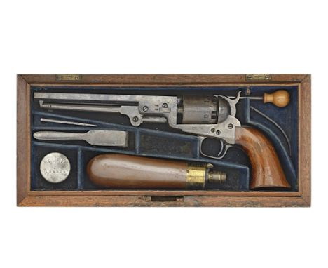 A Cased Colt 1851 Model Navy Percussion RevolverNo. 26348 For 1855Retaining much of its blued, case-hardened and silvered fin