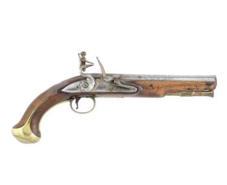 A 20-Bore Flintlock Brass-Mounted Liveryman's Or Coachman's Pistol By Griffin &amp; Tow, London, Circa 1775With slightly swam
