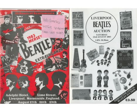 British Actor Victor Spinetti Signed 1983 Mersey Beatles Extravaganza Programme. Included is a Ticket Stub From The Performan