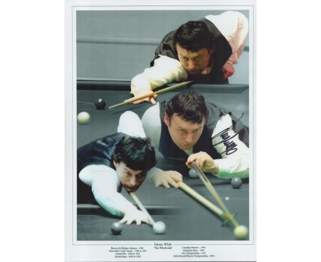 Snooker Jimmy White The Whirlwind signed 16x12 colourised montage print. All autographed items come with a Certificate of Aut