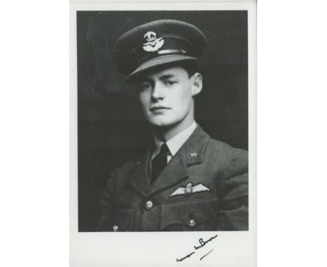 Military. WW2 RAF Pilot Officer Norman M Brown Signed 7 x 5 inch Black and White Glossy Photo. Signed in black ink. All autog