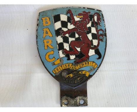 A BARC enamel car badge, stamped 23774.