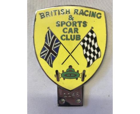 A British Racing and Sports Car Club enamel car badge no. 1146.