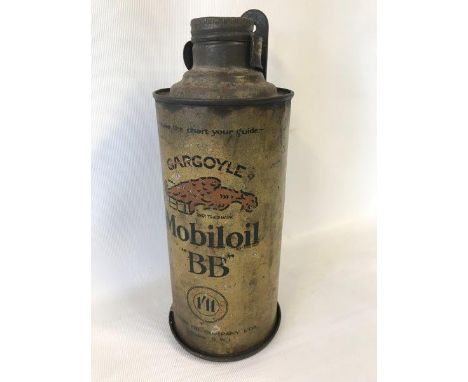 An early Mobiloil 'BB' grade quart oil can on original bracket.