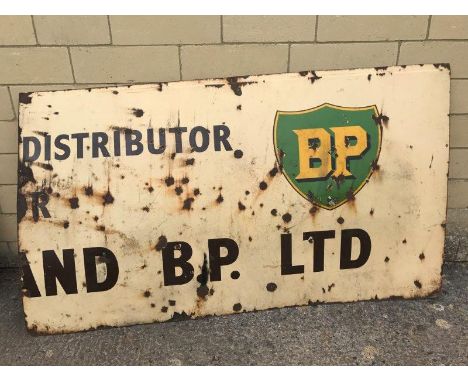 A rectangular BP enamel sign (half), 72 x 41".