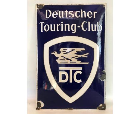 A Deutscher Touring-Club rectangular convex enamel sign, 13 x 19 1/2".