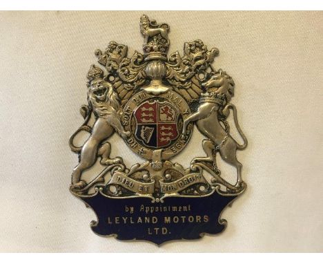 A Leyland Motors Limited part enamel crest badge.