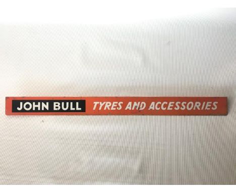 A John Bull Tyres and Accessories shelf strip.