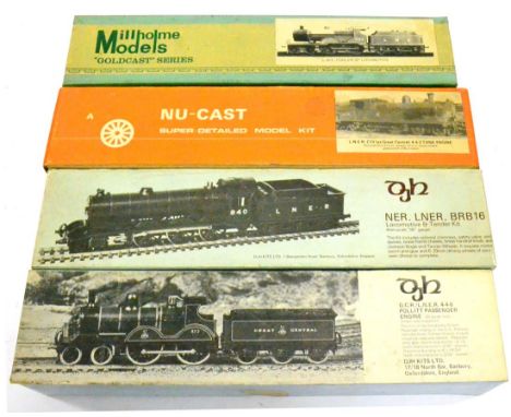 DJH Two Unmade OO-Gauge Kits K24 Pollitt Passenger Engine GCR/LNER 4-4-0 and DJH5 NER/LNER BR B16 4-6-0; together with Nu-Cas