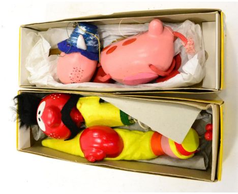 Pelham Puppets Magic Roundabout Characters Ermintrude and Zebedee (both E boxes G) and Brian finger puppet (E) (3)