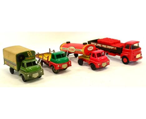 Wells Brimtoy Three Bedford S-Type Trucks GPO Repairs (G) Esso articulated tanker and Chain truck (both F) together with a Tr