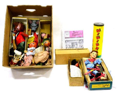Pelham Puppets A Collection Of Fourteen Assorted Unboxed Puppets together with two Hazelle's Marionettes, a few puppet public