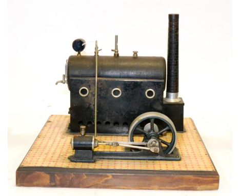 Ha-Mobil (Switzerland) Live Steam Stationary Engine consisting of horizontal boiler (made from Black Iron with welded in ends