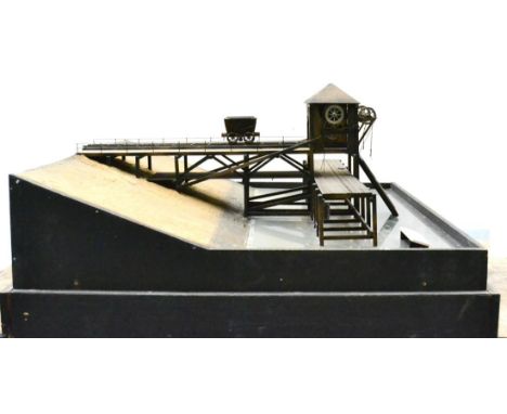 A Scratch Built Scale Model of Middlesbrough Dock S&DR Coal Staith 1862, built by Graham Bullock 1990, with a coal wagon, und