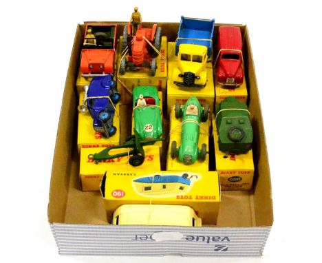 Dinky Various Boxed Models 340 Land Rover, 301 Field Marshall tractor, 410 Bedford tipper blue/yellow, 471 Nestles van, 688 A