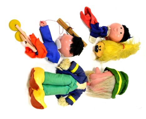 Pelham Puppets Magic Roundabout Characters Mr McHenry (large) two Florence (one glove puppet) and Dougal finger puppet (all G