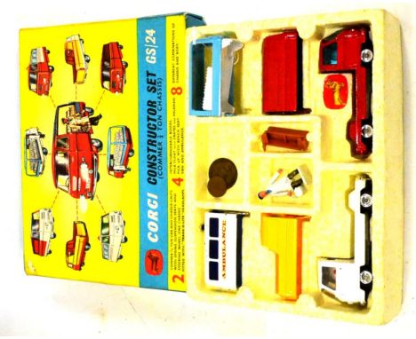 Corgi 485 Surfing BMC Mini (G some chipping, box G-F) Gift Set 24 Commer Constructor Set (G-E, some chipping, with bench (!),