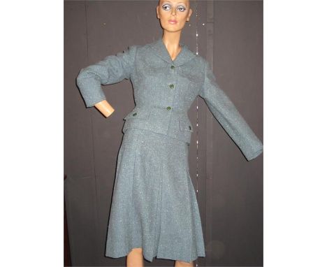 blue wool hebe sports 1940's ladies vintage suit