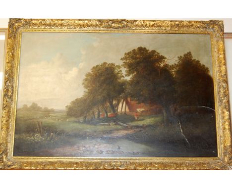 Follower of Edward Williams - extensive rural landscape, oil on panel, 51x78cm