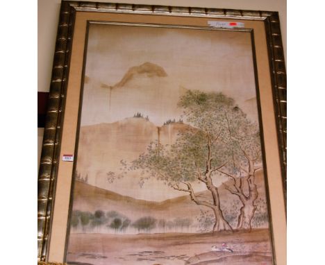 Japanese school - landscape scene, lithograph, 90x55cm